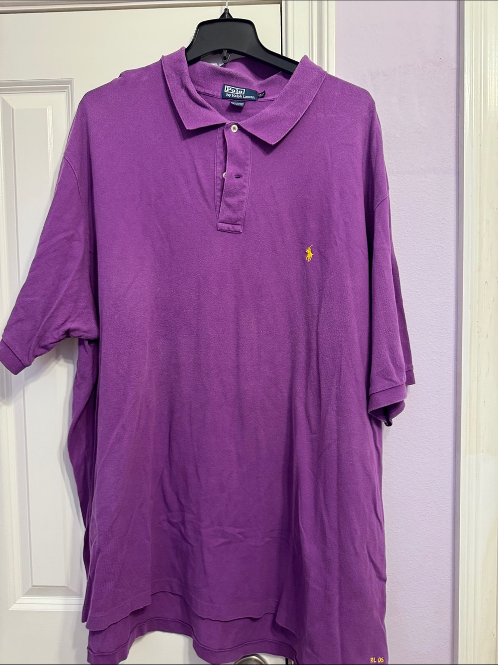 Ralph Lauren Purple Polo Shirt with Yellow Pony